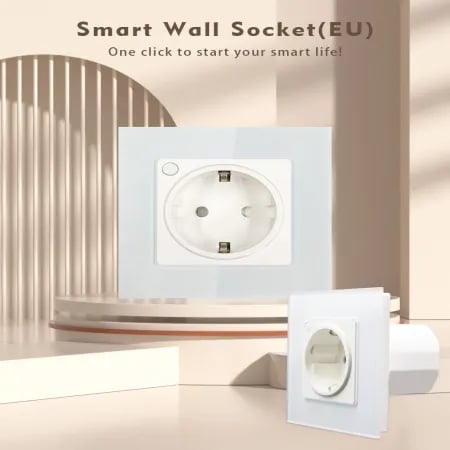 WiFi Smart EU 2 Pin Wall Socket Black image 1