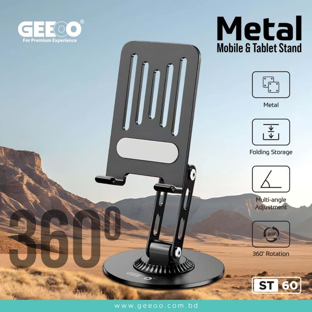 GEEOO 3600 Rotation & Foldable Mobile Tablet Stand