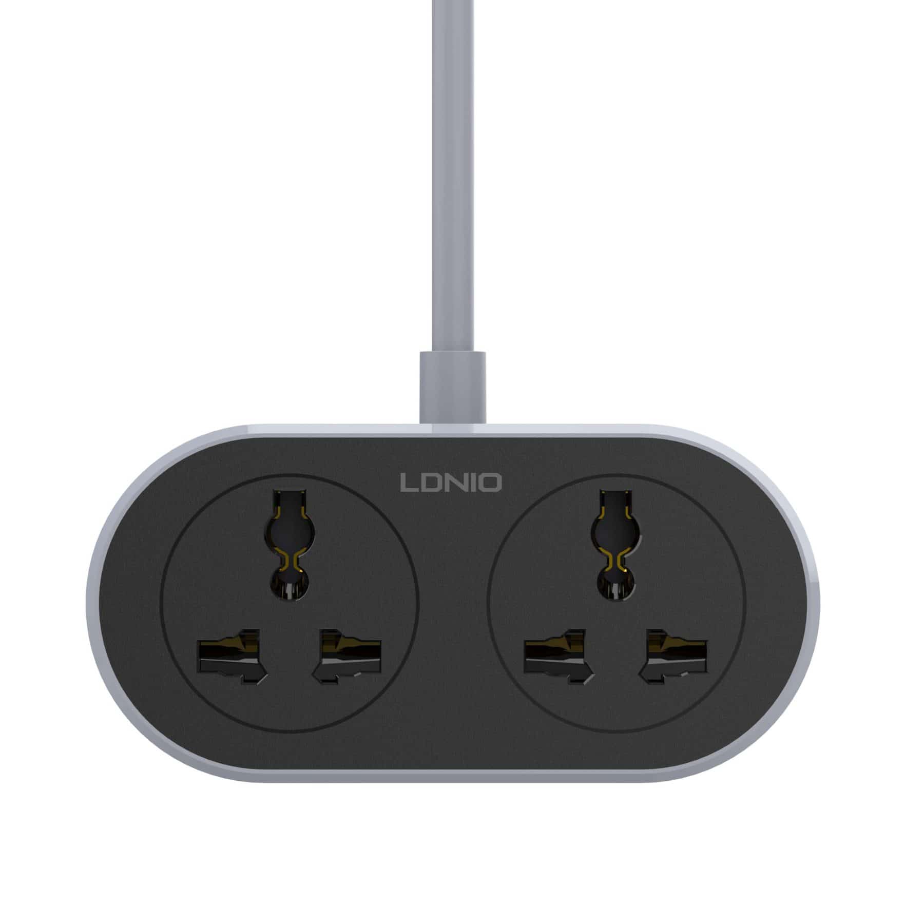 LDNIO SC2018-(10M) UNIVERSAL 2 OUTLET EXTENSION CORD - Black
