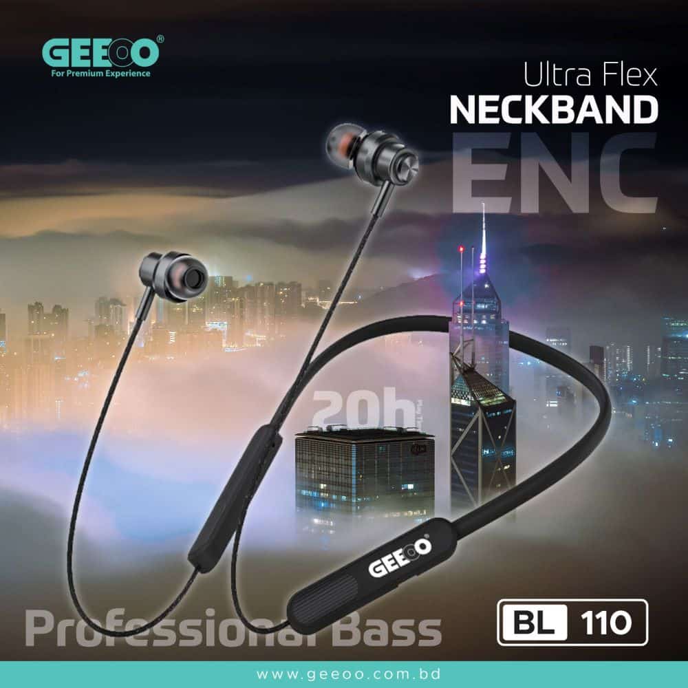 GEEOO Ultra Flex Neckband Professional Bass ENC Function