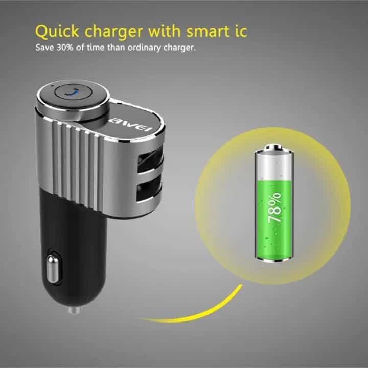 Awei A871BL Wireless Headset with Smart Car Charger