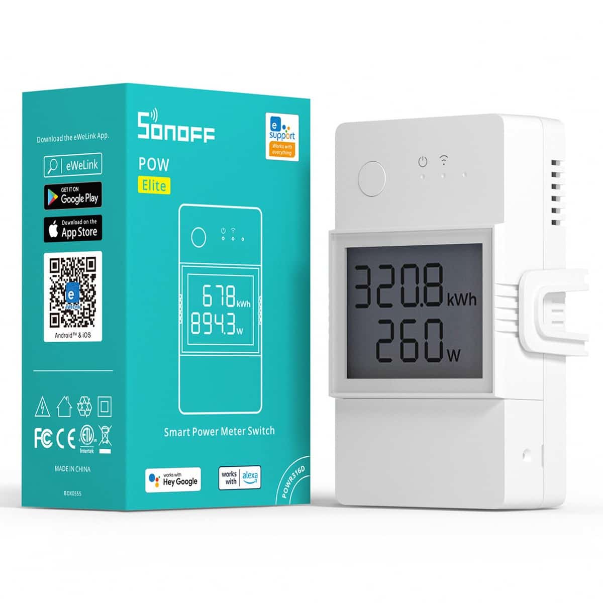 Sonoff POWR320D Elite Smart Wi-Fi Power Meter Switch for Home Automation