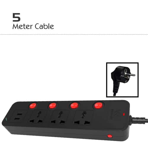 Walton Extension Socket with 5m Cable & USB port (WESU2P3H5)