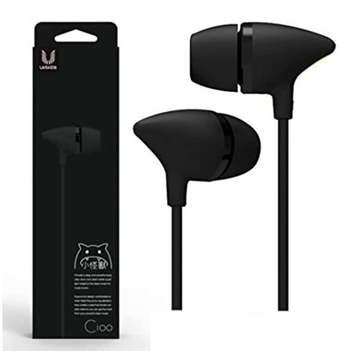 Uiisii C100 Super Bass Stereo In-Ear Headphone for Mobile & PC - Black (Bangladesh)
