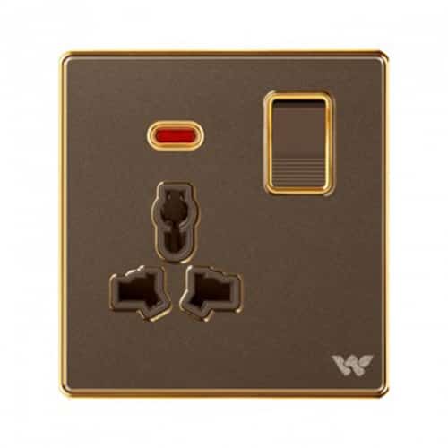 Walton Premio Series 3 Pin Universal Socket with Switch (WP3PS)