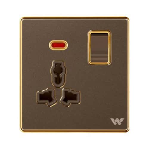 Walton Premio Series 3 Pin Universal Socket with Switch (WP3PS)