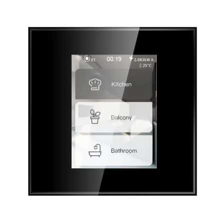 Wifi Smart LCD Display 3 Gang Wall Touch Switch Touch control with Tuya and Google home Alexa voice