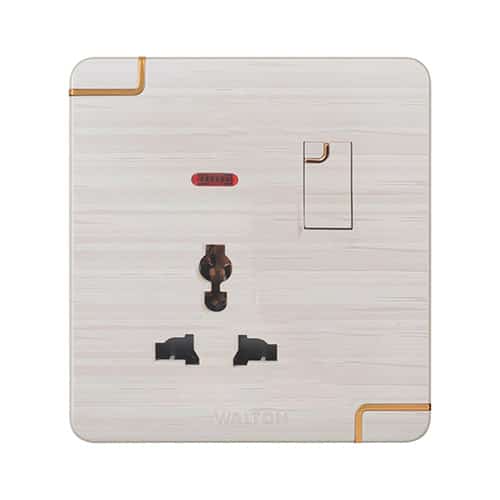Walton Flora Series 3 Pin Universal Socket with Switch (WFL3PS)