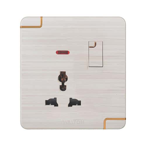 Walton Flora Series 3 Pin Universal Socket with Switch (WFL3PS)