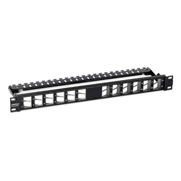 TRENDnet TC-KP24SA 24-Port Blank Angled Keystone Shielded 1U Patch Panel