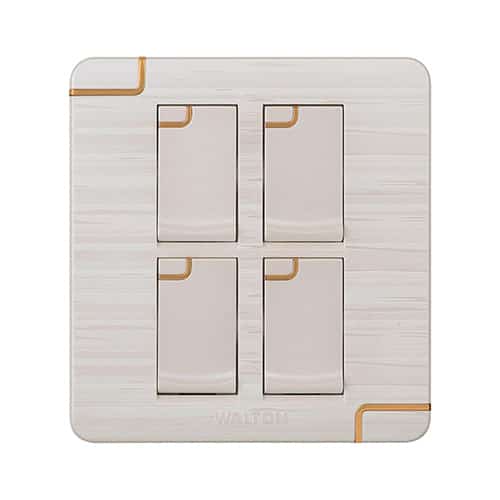 Walton Flora Series 4 Gang 1 Way Switch (WFL4GS1)