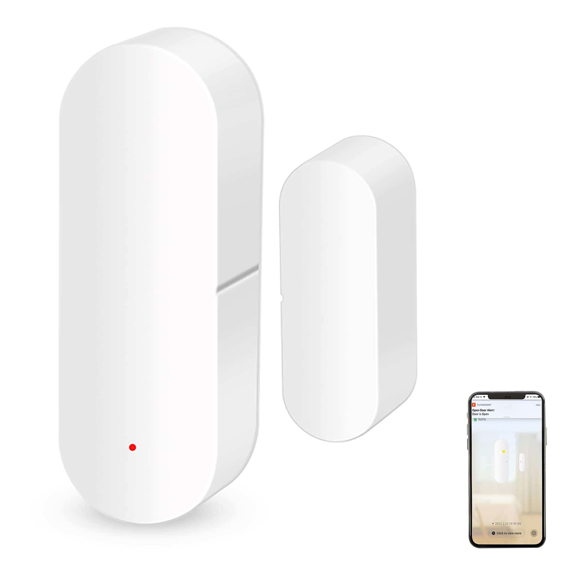 WiFi Door/Window Sensor for Open/Close Detection (Smart Life/Tuya Compatible)
