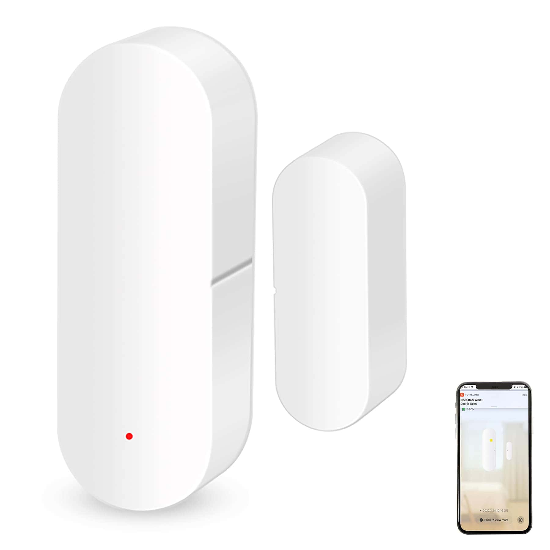 WiFi Door/Window Sensor for Open/Close Detection (Smart Life/Tuya Compatible)