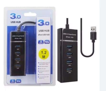 USB Hub 3.0 with 1.2 Meter Long Cable - 4 Port High Speed Data Hub for Laptop & PC in Bangladesh