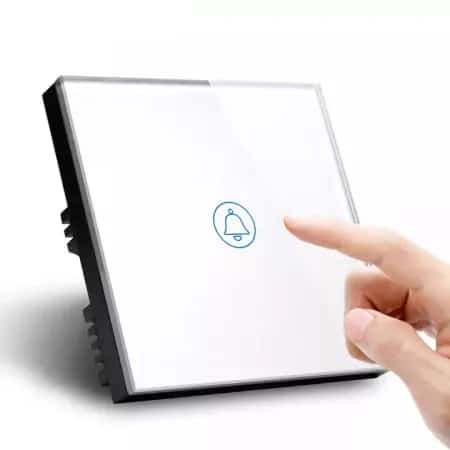 Touch Screen Glass Panel Door Bell White
