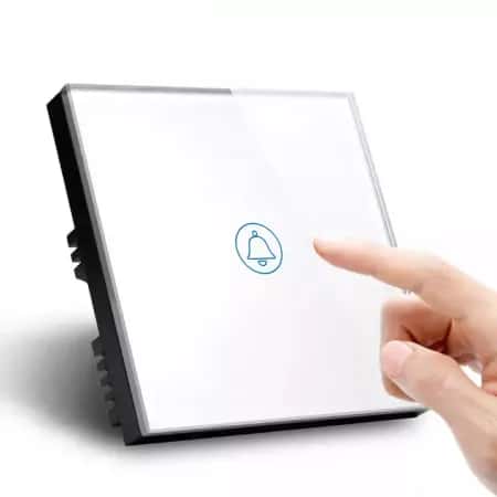 Touch Screen Glass Panel Door Bell White