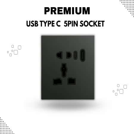 Premium USB Type-C 5Pin Smart Socket | Universal Outlet with Smart Control