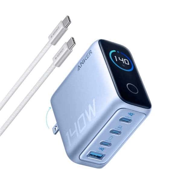 Anker Laptop Charger 140W 4-Port PD 3.1 with Touch Control USB-C Cable (B2697)