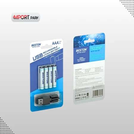 Beston AAA Lithium Rechargeable Battery Type-C Charging Port (4Pcs Pack) Original