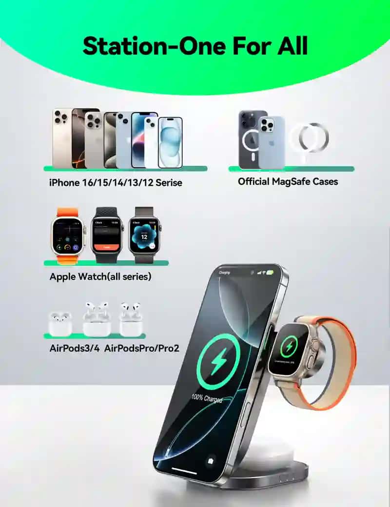 JOYROOM JR-W17 15W 3 in 1 Magnetic Wireless Charger