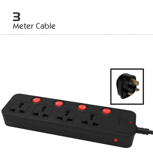 Walton Extension Socket with 3m Cable (WES3P4H)
