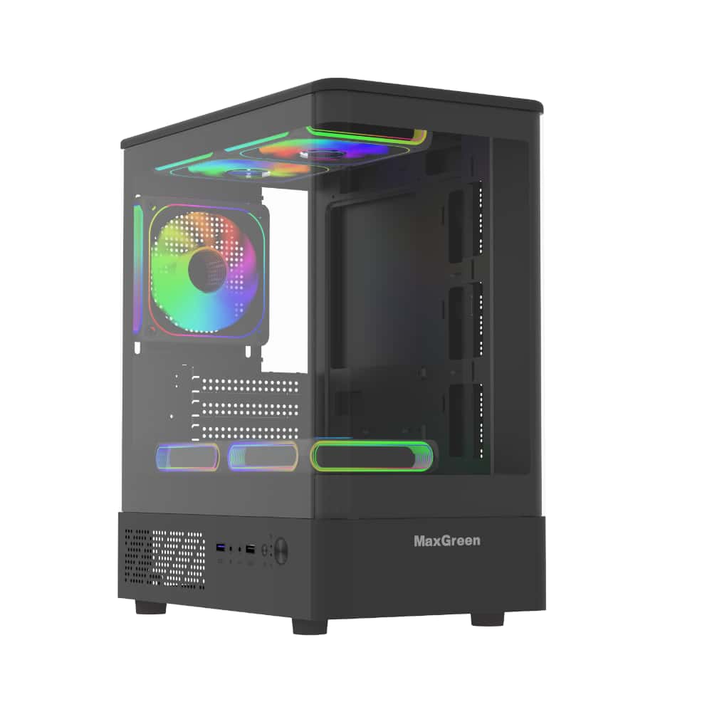 MaxGreen Curve Arylic 312 Mid Tower mATX Gaming Casing