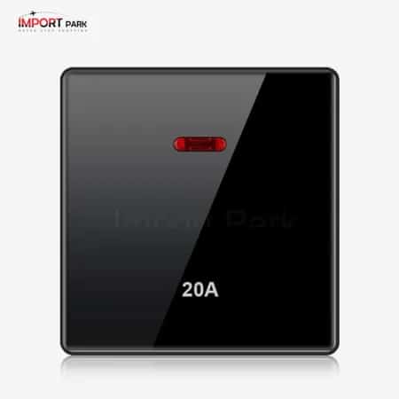 Full Glass 20A DP switch with LED Black