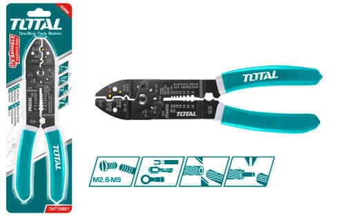 TOTAL Wire Stripper THT15851 – 8.5 With sharp edge for cutting wire Packed by sliding card