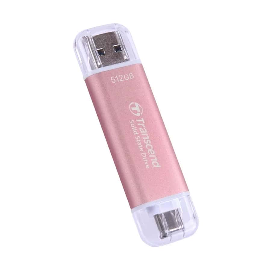 Transcend ESD310P 512GB USB Type-A & Type-C Dual Port Portable SSD