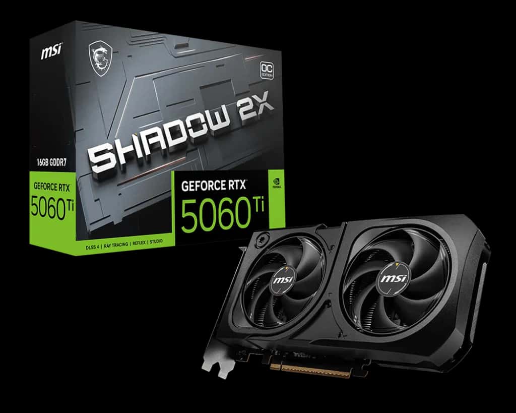 MSI GeForce RTX 5060 Ti 16G SHADOW 2X OC PLUS 16GB GDDR7 Graphics Card