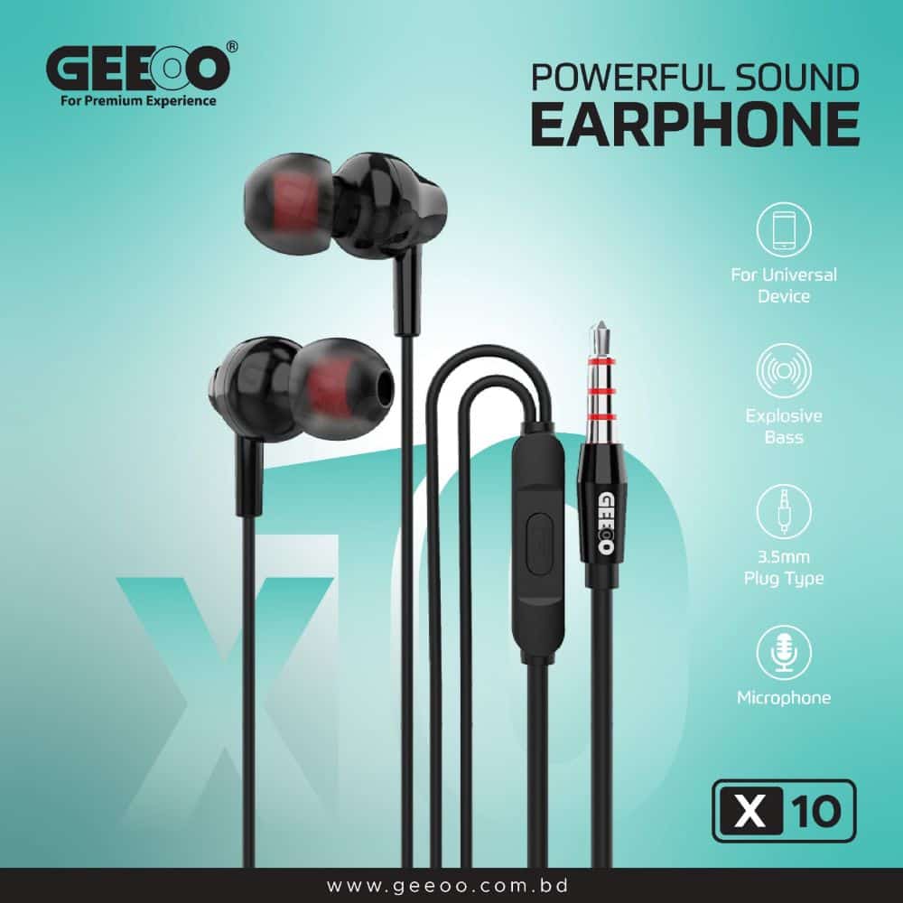 Geeoo X10 Powerful Sound Experience Earphone