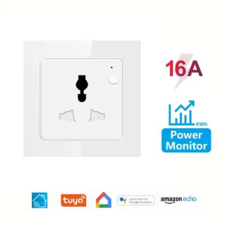 Wifi Smart 3 Pin well socket with power monitor White