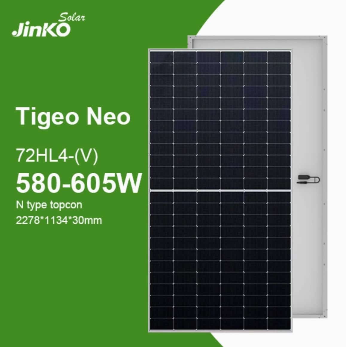 Jinko Solar Tiger Neo N-Type 580W Monocrystalline Solar Panel for High-Efficiency Home & Commercial Use in Bangladesh