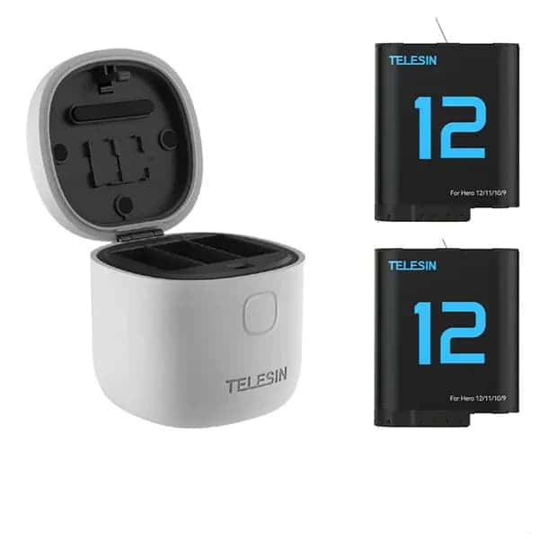 Telesin Allin Charger Box for GoPro HERO9/10/11/12 (3 slot charging with 2 battery)