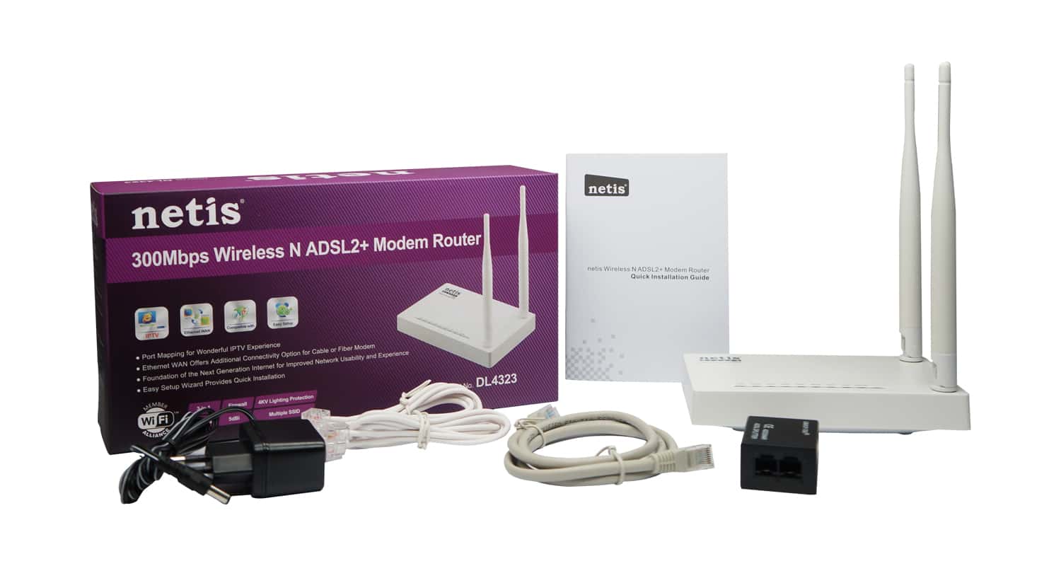 Netis DL4323 300Mbps Wireless N ADSL2+ Modem Router
