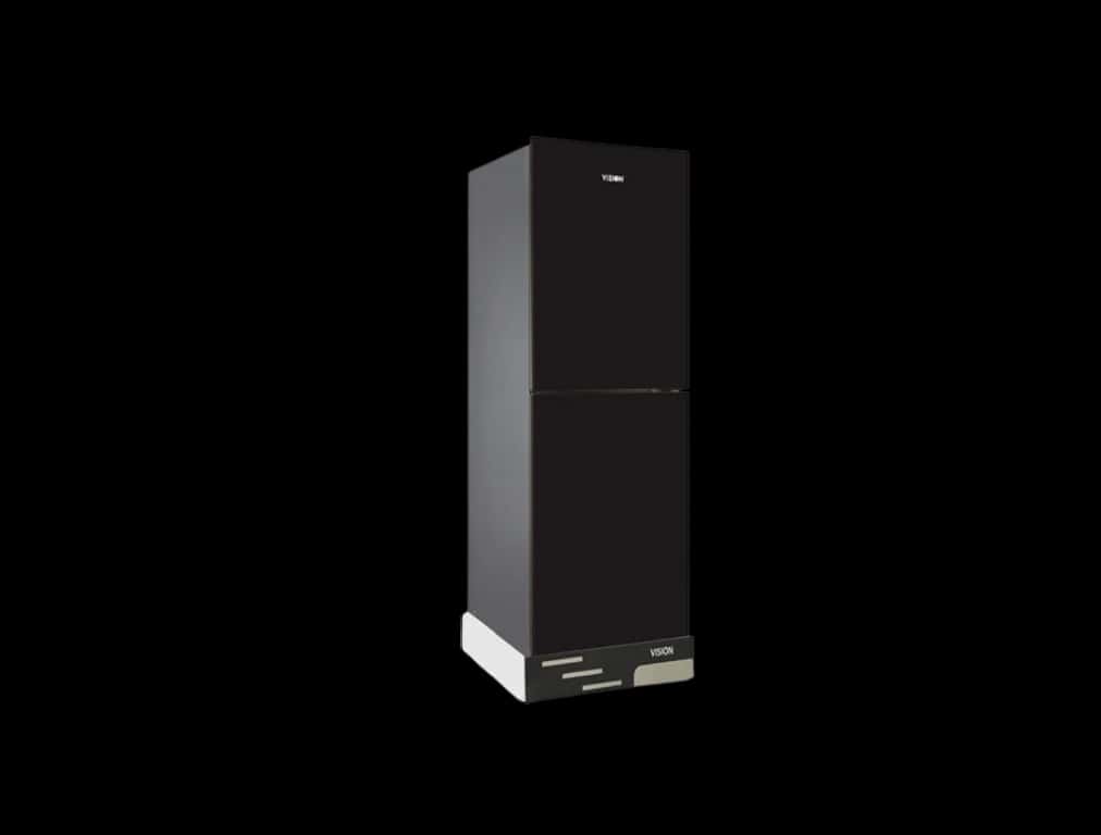 VISION Glass Door Refrigerator RE-238 Liter Black Bottom Mount