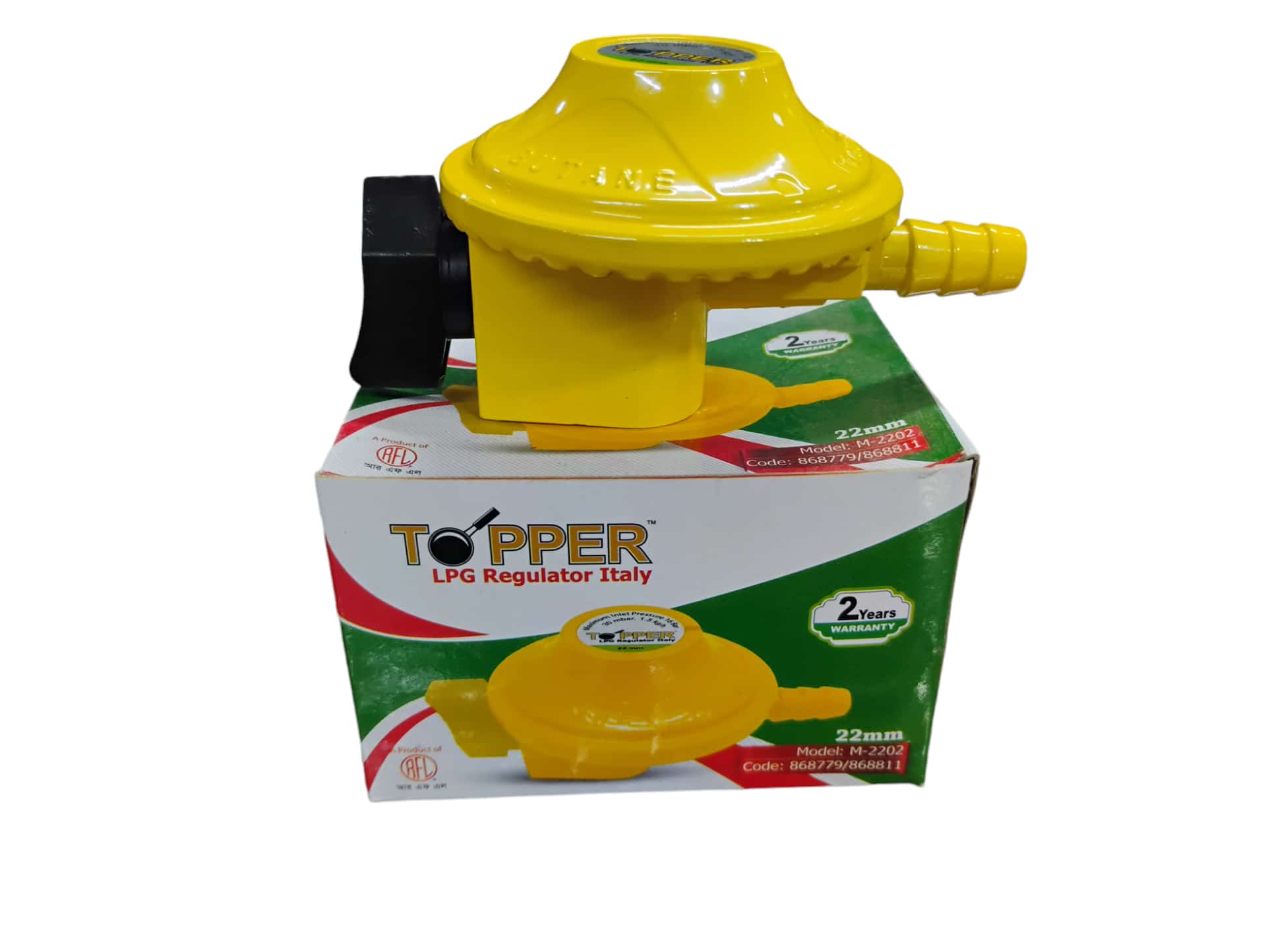 Topper Italy 22mm LPG Gas Regulator for Safe and Efficient Cooking in Bangladesh