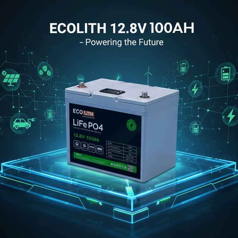 ECOLITH 12.8V 100Ah LiFePO4 Lithium Battery for UPS & Solar in Bangladesh