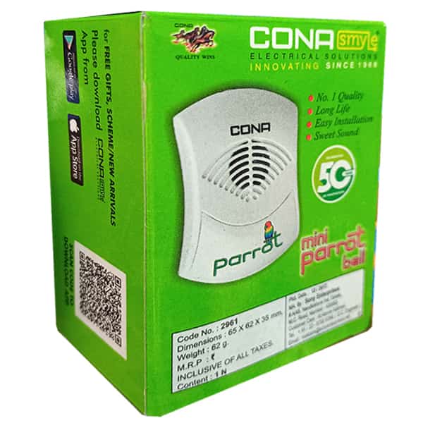 CONA Smyle Mini Parrot Wireless Doorbell with Sweet Melody