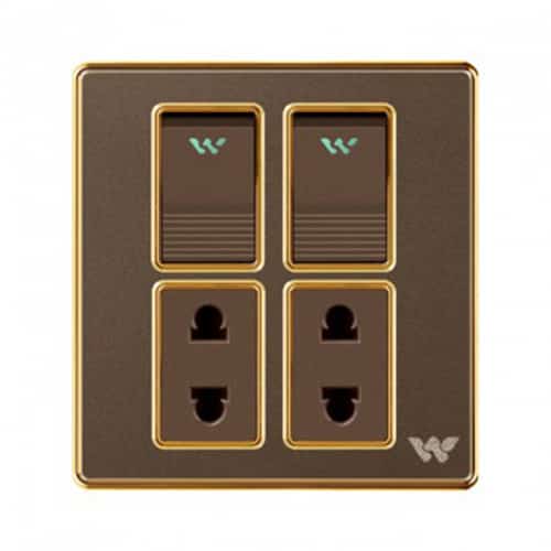 Walton Premio Series Double 2 Pin Socket with Switch (WPD2PS)
