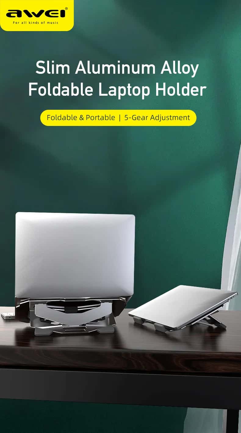 Awei X37 Laptop Stand Holder Universal Foldable Holder Aluminum Alloy