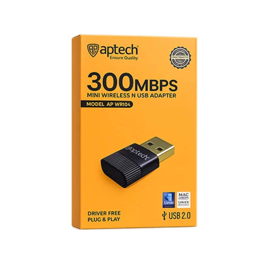 Aptech AP-WA104N 300Mbps Mini Wireless N USB Adapter