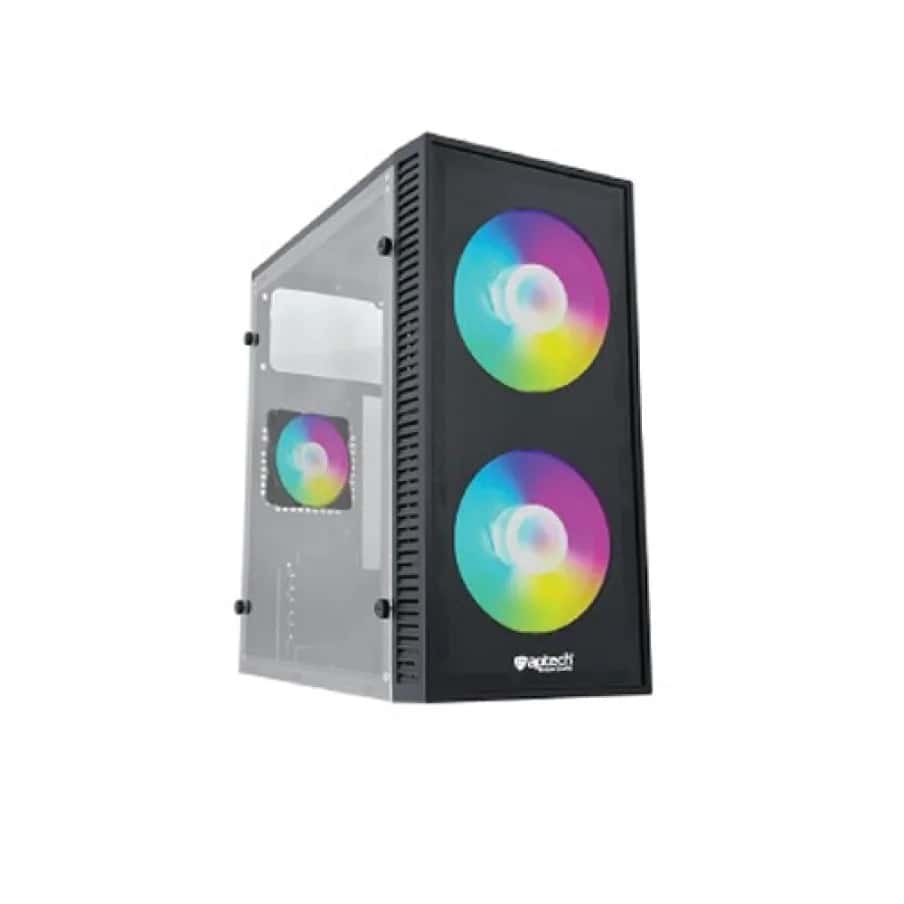 Aptech T38 Black RGB Gaming Case with 2 × 120mm Fans