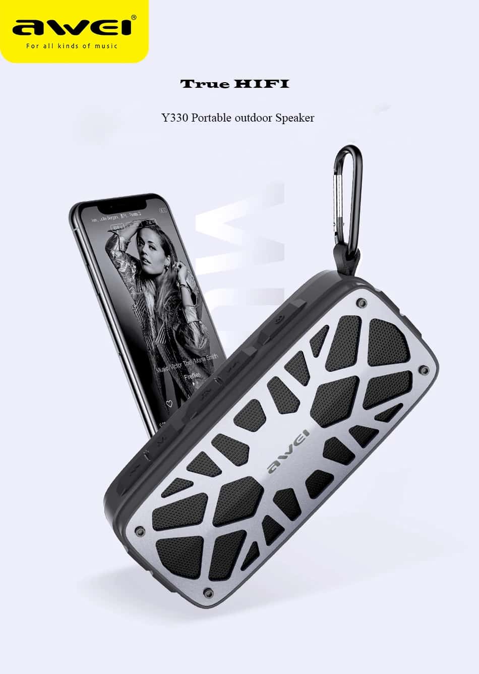 AWEI Y330 Wireless bluetooth Speaker Dual Units FM Radio