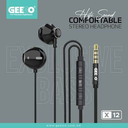 GEEOO X12 Zipper Bag Stereo Sound Earphone