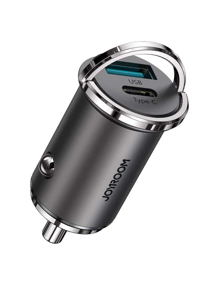 JOYROOM C-A35 45W Mini 2-Port Ring-Pull Fast Car Charger