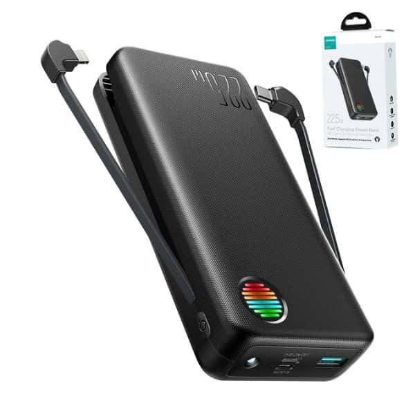 JOYROOM JR-L015 22.5W 20000mAh Power Bank with Dual Cables & Troch Light