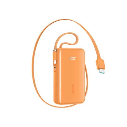 JOYROOM JR-PR2 35W 10000mAh Mini Power Bank with built in Retractable Type C and Carrying Lightning Cable