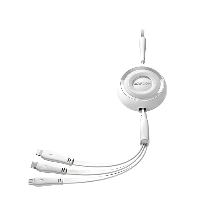 JOYROOM S-A40 Colorful Series 3-in-1 mini Retractable Charging Cable 1m
