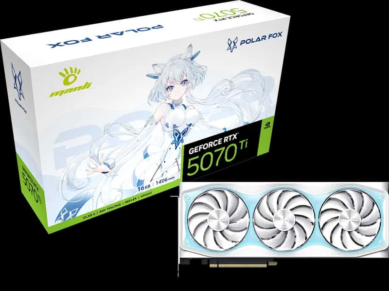 Manli Polar Fox GeForce RTX 5070 Ti OC 16GB GDDR7 Graphics Card